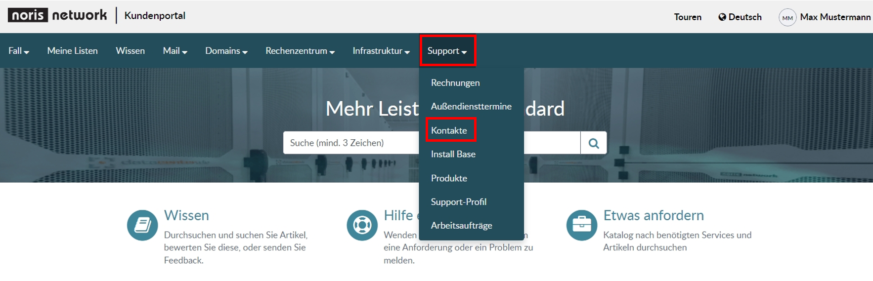 Navigation zu Kundenkontakten