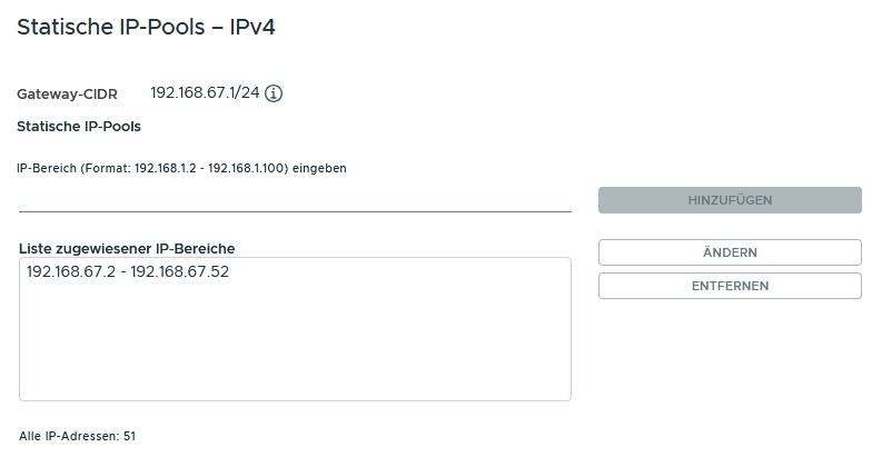 IPv4-Pool angeben