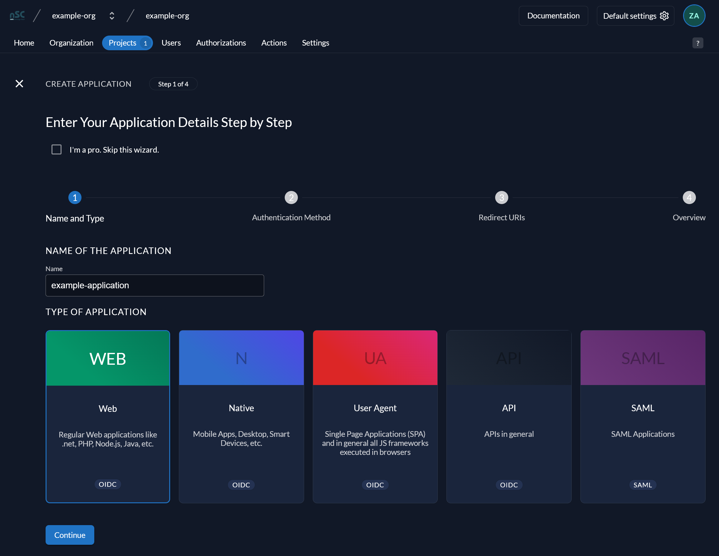 Anwendungstyp WEB